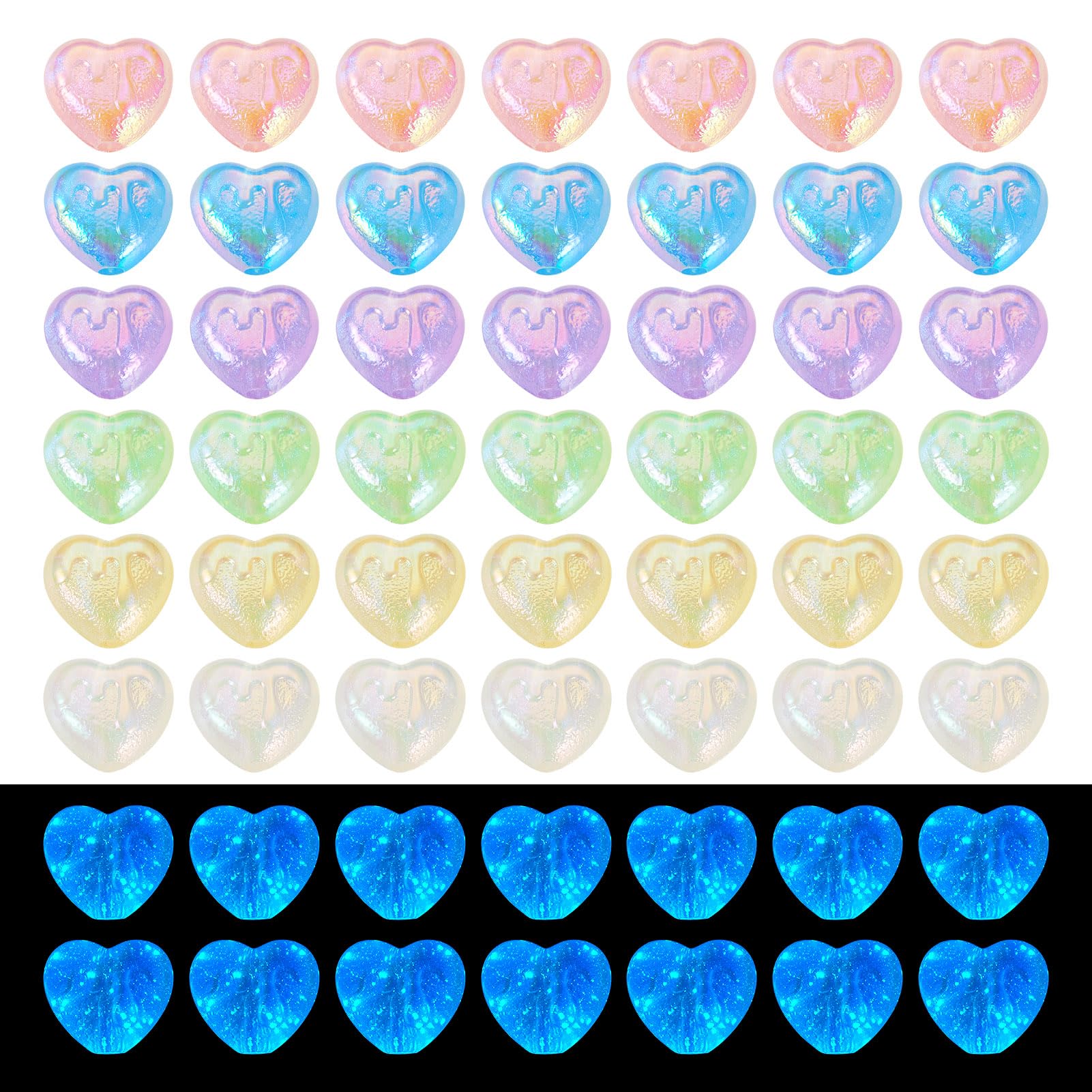 Amazon.com: Spritewelry 60Pcs Luminous Heart Beads Glow in The